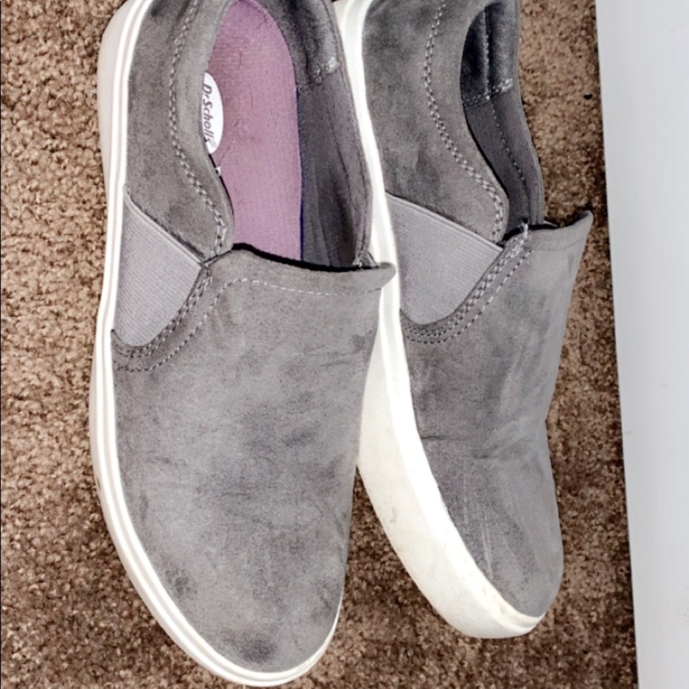 Gray slip ons